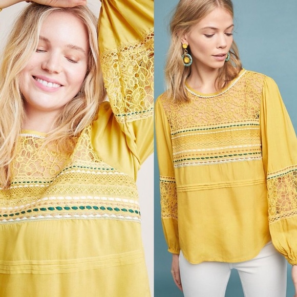 Anthropologie Tops - Anthropologie Bl^nk London Sunshine Peasant Blouse